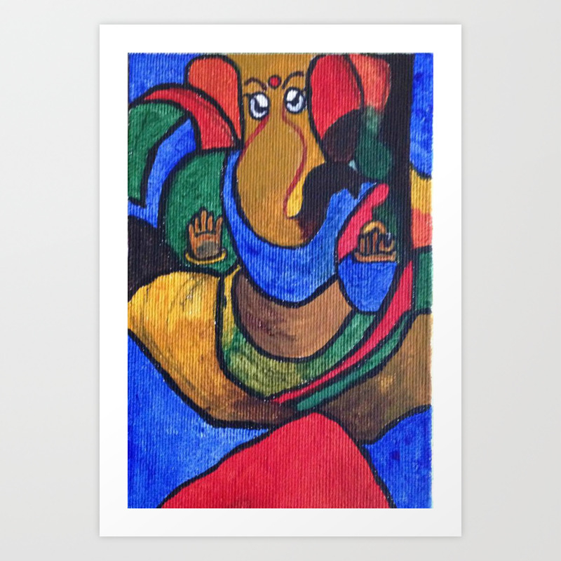 Lord Ganesha Acrylic Painting On Canvas Art Print By Shreyanag Society6 Framed wall art acrylic painting on canvas original art teal wall art gold art sound wave art. lord ganesha acrylic painting on canvas art print by shreyanag