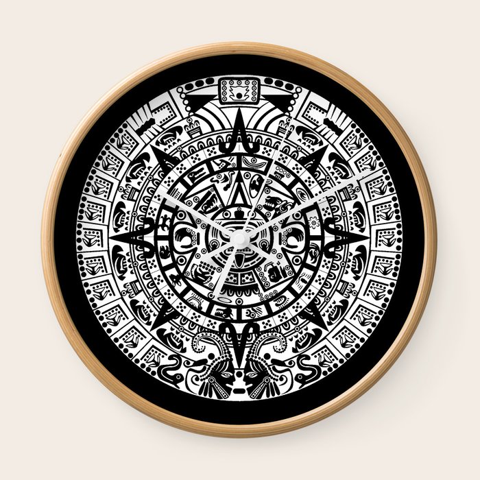 mayan calendar wall clock by thinlinetextiles
