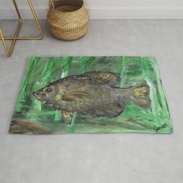 Black Crappie Fish in River Water Rug