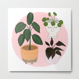 Green House Plants Art Print Metal Print