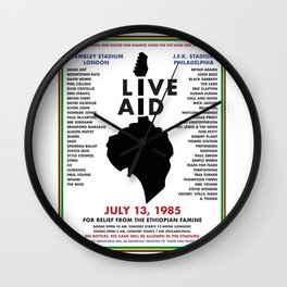 Live Aid 1985 Vintage JFK & Wembley Stadium Concert Festival Gig Advertising Music Poster Wall Clock