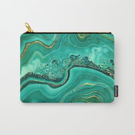 Malachite Green Agate Geode Art Carry-All Pouch | Texture, Gem, Oil, Painted, Luxury, Marbled, Gold, Metallic, Fashion, Marble 