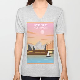 Minimalist Art Vintage Sydney V Neck T Shirt