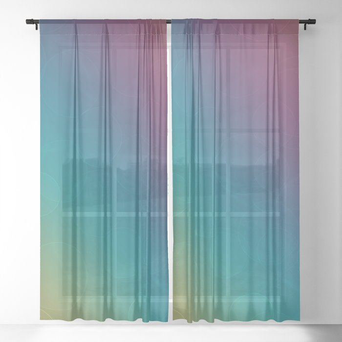 Ombre Multi Colored Spheres Sheer, Multi Color Curtains