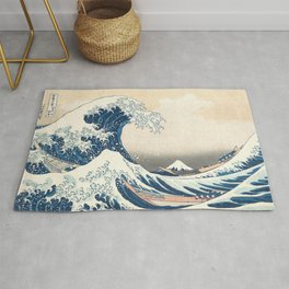 The Great Wave off Kanagawa by Katsushika Hokusai from the series Thirty-six Views of Mount Fuji Art Rug