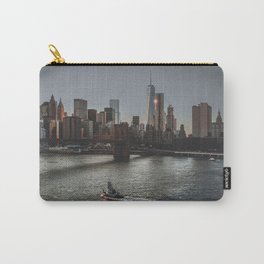 Brooklyn Bridge and Manhattan skyline at sunset in New York City Carry-All Pouch