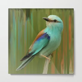 Eurasian roller Metal Print | Bluebird, Nature, Painting, Watercolor, Bird, Animal, Digital, Eurasianroller, Illustration 