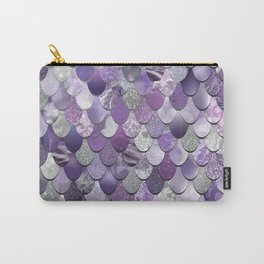 Mermaid Purple and Silver Carry-All Pouch