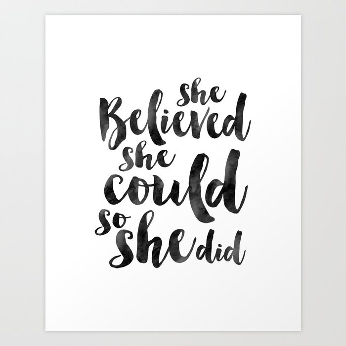 Download Nursery Girls Decor She Believed She Could So She Did Girls Room Decor Girly Svg Teens Girls Quote Art Print By Typohouse Society6