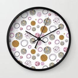 Metallic and Plum Circles Wall Clock
