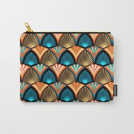 Geometric golden pattern in Art Deco style with palm leaves and flowers Carry-All Pouch