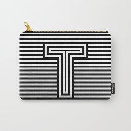 Track - Letter T - Black and White Carry-All Pouch