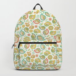 Hedgehog Paisley_Green outline Backpack