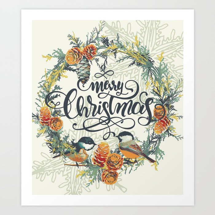 Vintage Christmas 14 Art Print By Patternsoflife Society6