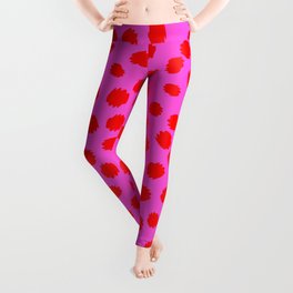Keep me Wild Animal Print - Pink with Red Spots Leggings