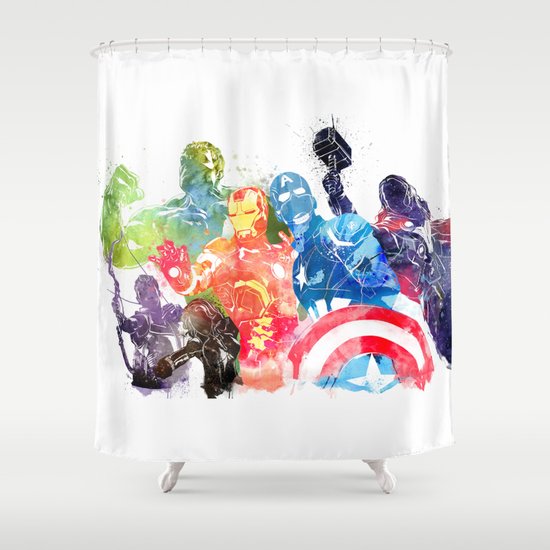 Iconic Comic Book Super Heroes Ft Iron, Comic Book Curtains