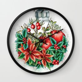 Christmas decoration illustration Wall Clock