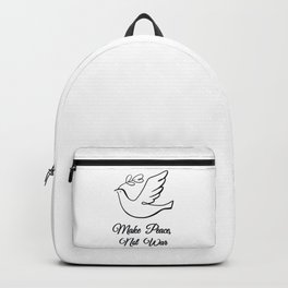 Make Peace, Not War- White Dove with Olive Branch Backpack