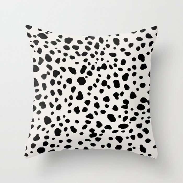 pix Dalmation Polka Dots polka dots dalmatian spots black and white throw pillow by beautifulhomes