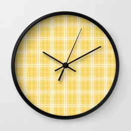 Spring 2017 Designer Color Primrose Yellow Tartan Plaid Check Wall Clock
