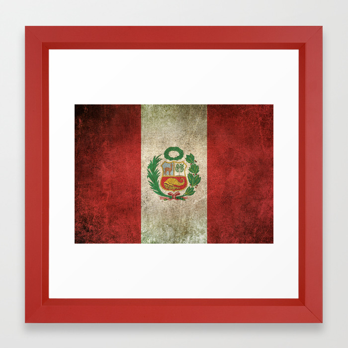 Old And Worn Distressed Vintage Flag Of Peru Framed Art Print By Jeffbartels Society6
