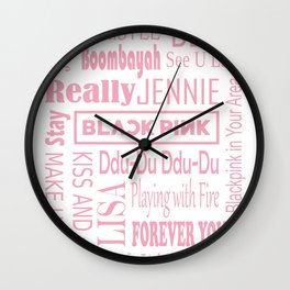 Black pink collage Wall Clock