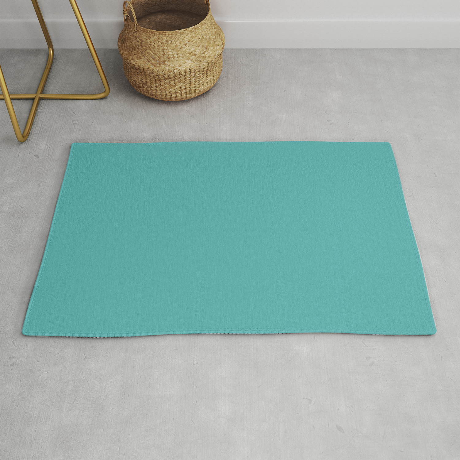Solid Color Dark Pastel Teal Pairs To Pantone 15 5217 Blue Turquoise Rug By Simplysolids Society6