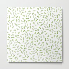 Little Green Leaves Metal Print