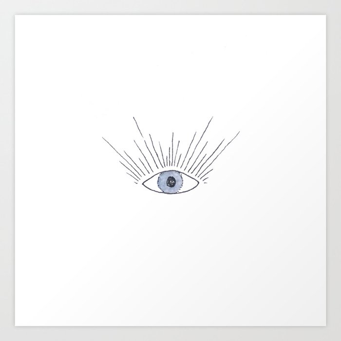 pics Evil Eye Line Drawing evil eye art print by the crab the moon