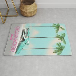 Clearwater Florida vintage style travel poster. Rug