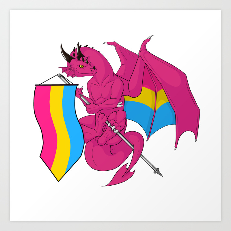 Pride Dragons Pansexual Flag Art Print By Kakskreations Society6