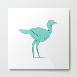 Origami Stork Metal Print