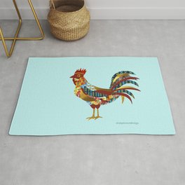 2017 - Year of the Rooster Rug | Other, Astrology, Roostergift, Illustration, Uniquerooster, Ink, Digital, Graphicdesign, Vector, Yearoftherooster 