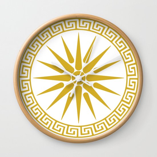 Vergina Sun Macedonian Star Argead Ancient Greek Pride Wall Clock by