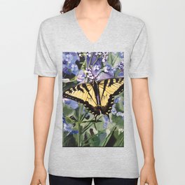 Yellow Swallowtail Butterfy Unisex V-Neck