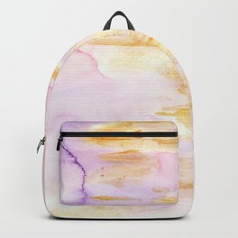 Modern Pink and Gold Watercolor Brush Strokes Backpack
