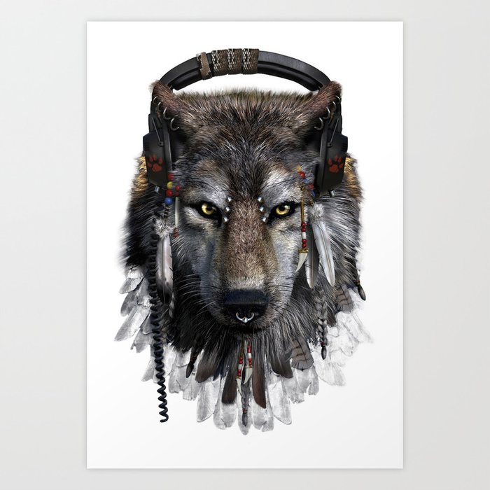 Wolf Pattern Art Print by Eduardo Doreni | Society6