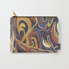 Retro marble #3 Carry-All Pouch | Paint, Abstraction, Dark, Brown, Strokes, Warm, Painting, Earthy, Vintage, Painted 