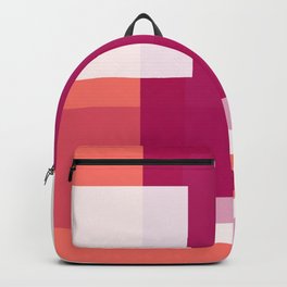 Living Coral + Raspberry | Pacifica Color Block Backpack