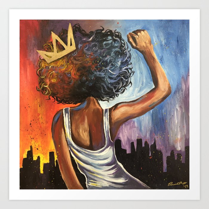 Black Queen Art Print By Donnierogersart Society6