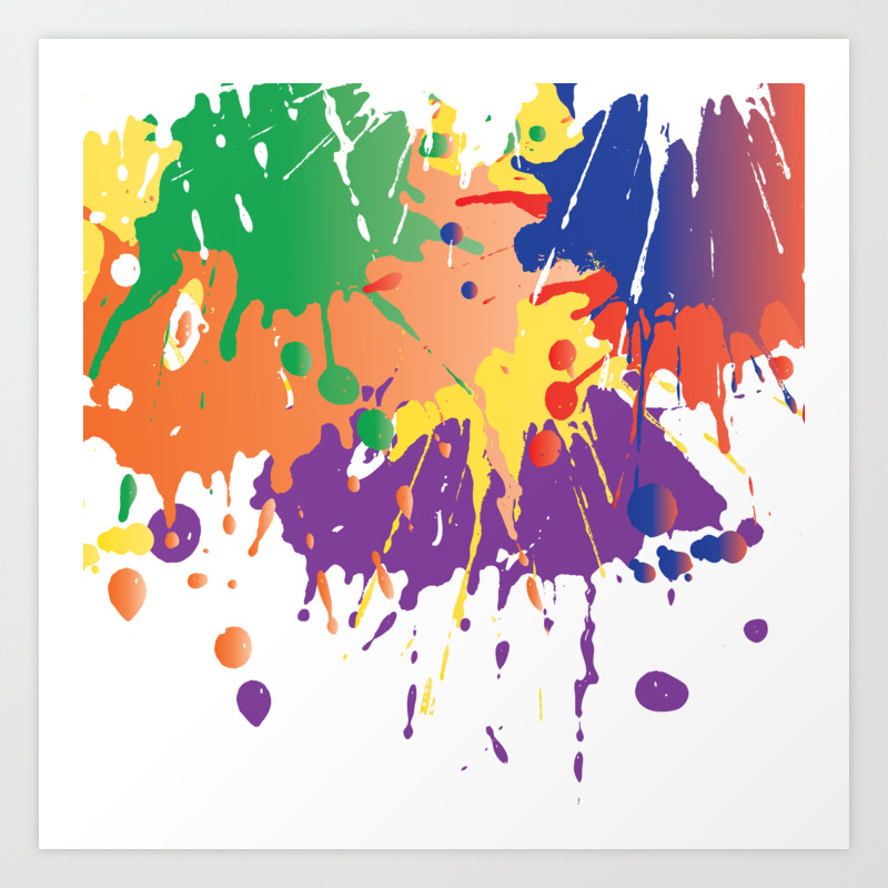 Colourful Paint Splash Art Print By Arch4design Society6