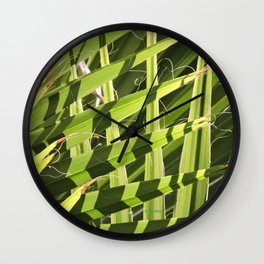TEXTURES -- Palm Fronds Intersecting Wall Clock