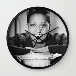 Josephine Baker Portrait of an African American Woman black and white photograph / art photography Wall Clock
