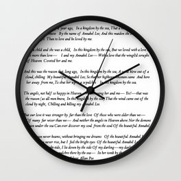 Annabel Lee Edgar Allan Poe Classic Poem Wall Clock