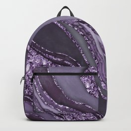 Crystal Gemstone Agate Texture Purple Elegance And Luxury Backpack | Unique, Agate, Painting, Precious, Glamour, Purple, Glitter, Lilac, Mineral, Semi Gemstone 