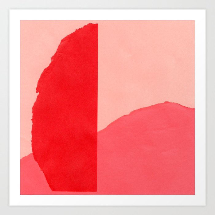 Colores V Kunstdrucke | Collage, Paper-collage, Collage, Abstrakt, Color-study, Pink, Pfirsich, Red, Shapes, Warm-colors