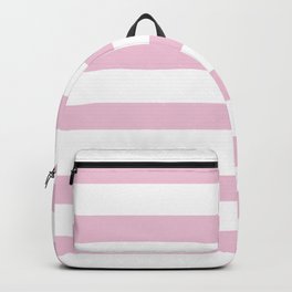 Paris Pink Stripes on White Backpack
