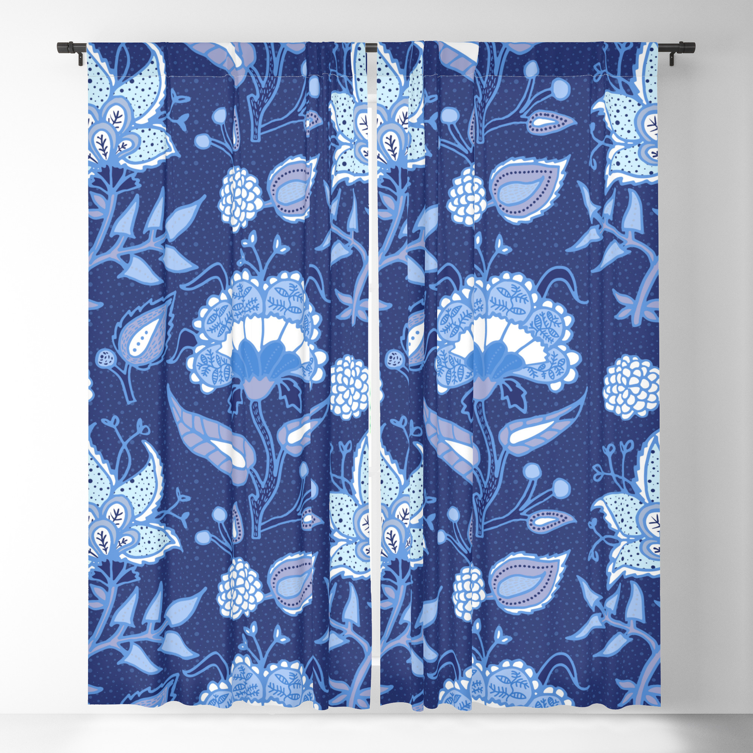 Dark And Light Blue Indian Floral Pattern Blackout Curtain By Artonwear Society6 Now, it is high time for you to click the mouse and starting browsing the rich reservoir of curtain on dhgate. dark and light blue indian floral pattern blackout curtain by artonwear