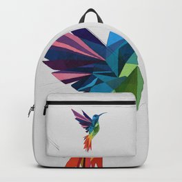 Multicolor abstract  hummingbird Backpack