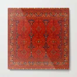 N194 - Red Berber Atlas Oriental Traditional Moroccan Style Metal Print | Autumn, Damask, Handmade, Glam, Antique, Boho, Oriental, Bohemien, Farmhouse, Decoration 